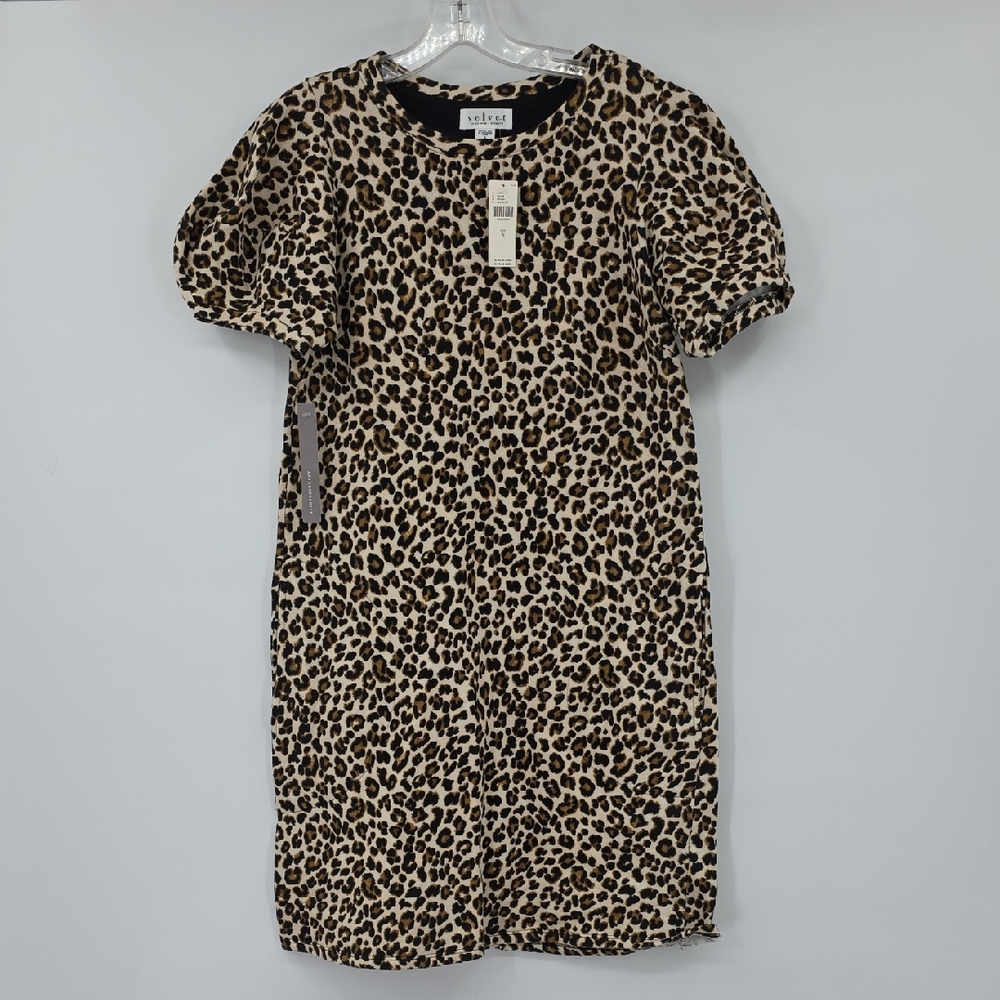 Anthropologie Velvet By Graham & Spencer Leopard Print Dress Size S